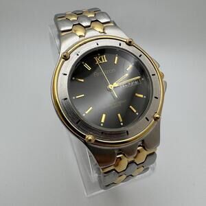 Armitron Men’s Two-Tone Quartz Watch | Black Dial | Day-Date | 36mm
